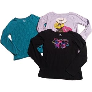 Long sleeve shirts size 7 donuts bows lace